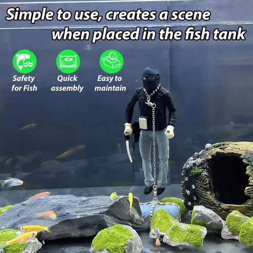 Miniatura 4 de Decoración flotante para pecera, adorno flotante hecho a mano para pecera, diseño único, carácter vivo, perfecto para paisaje de acuario