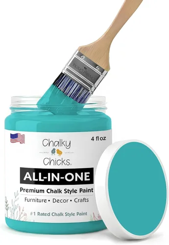 Miniatura 157 de Chalky Chicks - Pintura mate a la tiza, no requiere lijado, 4 onzas líquidas, color gris oscuro (Gun Metal Gray), para muebles, pintura sin Gris