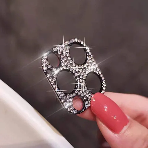 Miniatura 2 de Protector de lente brillante para iPhone 12 Pro Max, cubierta de cámara con purpurina 3D, diamantes de imitación, puntos brillantes, decoración
