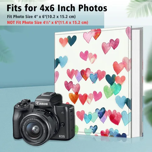 Miniatura 4 de Fintie - Álbum de fotos de 4x6 pulgadas, 600 bolsillos, álbum de gran capacidad con cubierta para fotos familiares, bodas, aniversarios, bebés