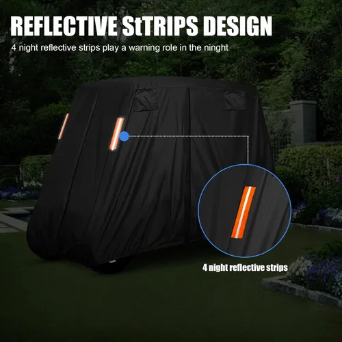 Miniatura 4 de 600D - Funda para carrito de golf de 4 + 2 plazas para 6 pasajeros, cubierta de carrito de golf para 4 pasajeros, techo extendido para 4 pasajeros