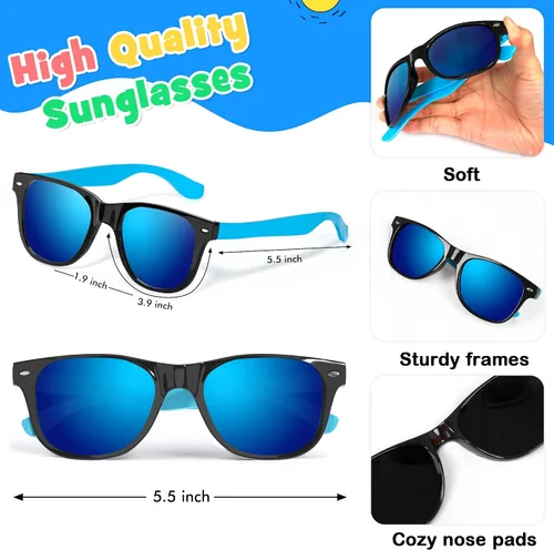 Miniatura 3 de Gafas de sol para niños a granel para edades de 3 a 5, 4, 8 a 12 años y adultos, paquete de 32 lentes de sol neón con protección UV400, gran regalo
