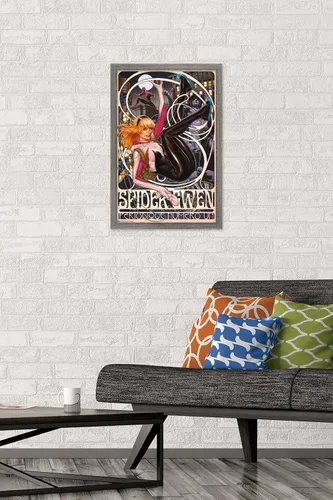 Miniatura 2 de Trends International Marvel Comics - Póster de pared de Spider-Gwen - Cover #1, 14.725 x 22.375 pulgadas, versión enmarcada de madera de granero