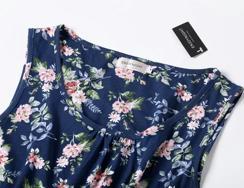 Miniatura 3 de ENJOYNIGHT - Conjunto estampado de pijama con parte superior sin mangas y pantalones cortos, para mujer