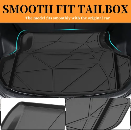 Miniatura 2 de Elsetyler Revestimiento de carga para Dodge Charger/Chrysler 300 – Negro TPO para todo clima de servicio pesado impermeable, bandeja de carga