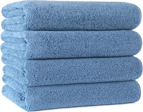 Miniatura 9 de POLYTE Toalla de baño de microfibra de secado rápido sin pelusas, 57 x 30 pulgadas, paquete de 4 (beige)