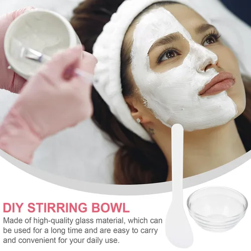 Miniatura 3 de Beaupretty Juego de 5 mascarillas faciales para mezclar cuencos y palitos, herramientas de belleza transparentes para máscaras faciales