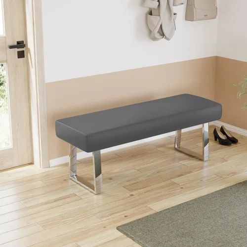 Miniatura 6 de JIEXI Banco de dormitorio, banco tapizado en el extremo de la cama, taburete pequeño de esquina interior con patas de metal, para cocina, entrada