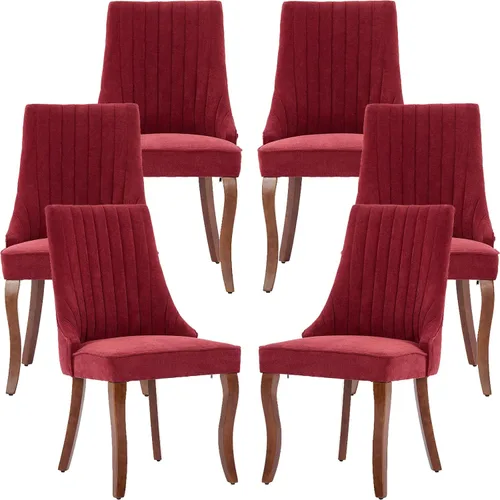 Miniatura 30 de ODUSE-DAILY Juego de 2 sillas de comedor de mediados del siglo en color beige, juego de 2 sillas modernas para cocina y comedor, sillas tapizadas