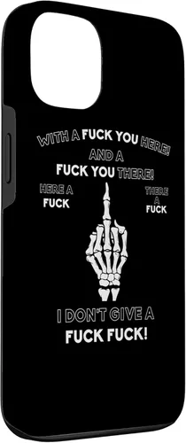 Miniatura 3 de Funda de regalo para iPhone 13 con diseño de esqueleto con dedo medio F You Pun para adultos