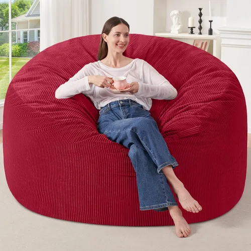 Miniatura 41 de HABUTWAY 2 puf de 2 pies, puf gigante para adolescentes y adultos, puf grandes con relleno de espuma viscoelástica, puf grandes con funda de pana