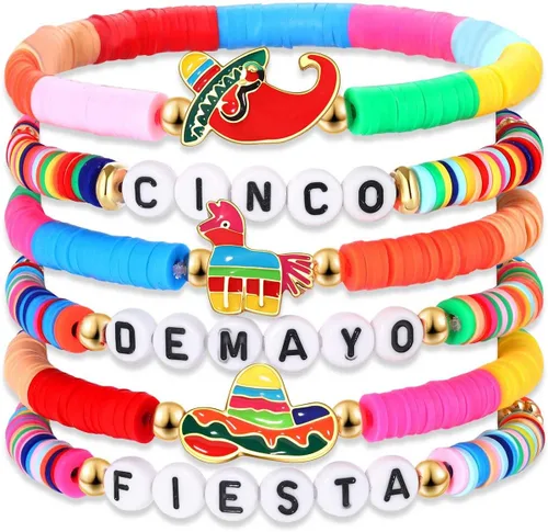 Miniatura 293 de Surfer Heishi - Pulseras apilables para mujer, apilables, de vinilo arcoíris, disco de arcilla, pulseras elásticas para la amistad, joyería bohemia