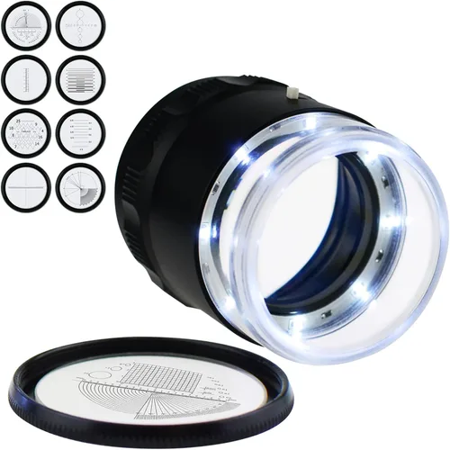 Miniatura 10 de Jewelers - Lupa iluminada de 0.984 in con lupa enfocada en LED para gemas, óptica textil, bordado, placa de circuito, monedas, escala de retícula 1