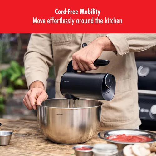 Miniatura 3 de ZWILLING Xtend - Juego de batidoras de mano inalámbricas, batidora de mano eléctrica de 3 velocidades con batidores y ganchos para masa, potente