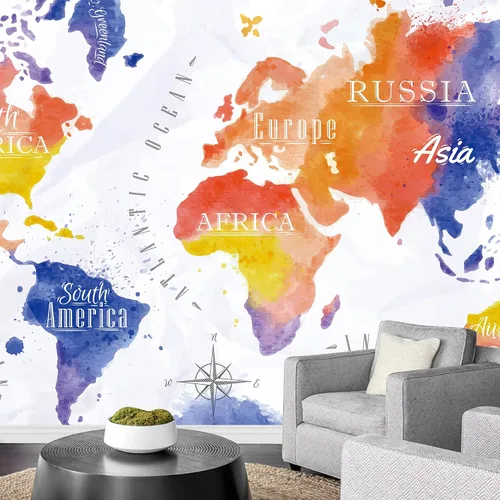 Miniatura 61 de wall26 Adhesivo de pared extraíble/mural de pared estilo panel de madera, bandera estadounidense y águila calva, arte digital internacional global