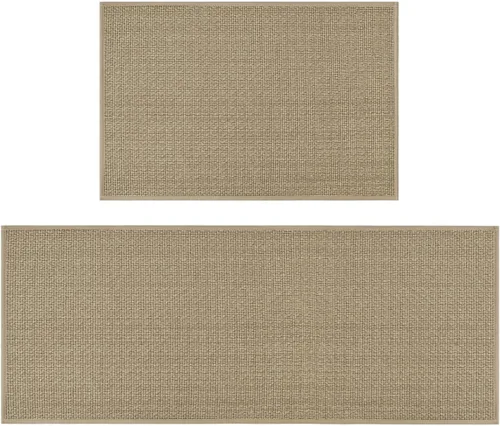 Miniatura 17 de Artoid Mode Juego de 2 alfombras y tapetes de cocina lavables, de goma antideslizante, absorbentes, para el frente del fregadero, 17 x 29 y 17 x 47