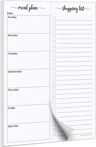 Miniatura 12 de 321Done Bloc de notas magnético para planificación de comidas, tamaño carta grande (8.5 x 11), planificador semanal de menús, para desprenderse