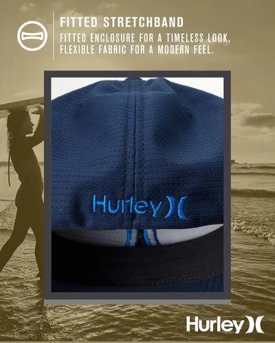 Miniatura 5 de Hurley Gorra de béisbol para hombre Gorra ligera de visera curvada H2O Dri ajustada para hombre