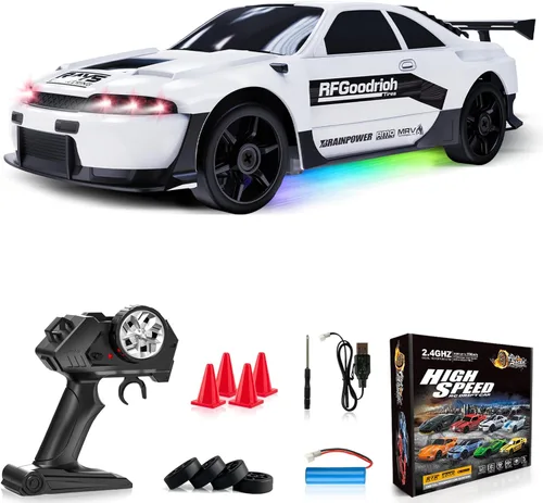 Miniatura 12 de Coche RC de Deriva 1:24 Coche de Control Remoto 4WD 24KM/H Coche de Carreras Deportivas de Alta Velocidad con Luces LED Juguetes de Coches RC