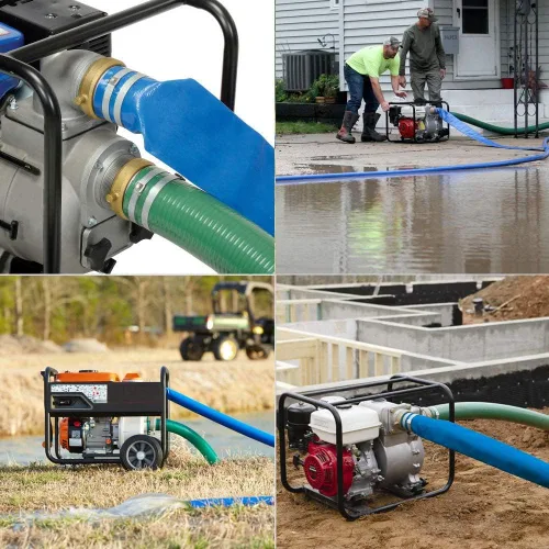 Miniatura 7 de Eastrans El kit de bomba de manguera de descarga incluye manguera plana de PVC azul de 2 x 50 pies y manguera de succión de PVC verde de 2 x 20 pies