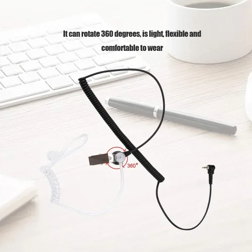 Miniatura 9 de Auricular de radio para aplicación de la ley, cable de auriculares de 0.098 in, línea de auriculares, solo escucha, tubo de aire para walkie talkie