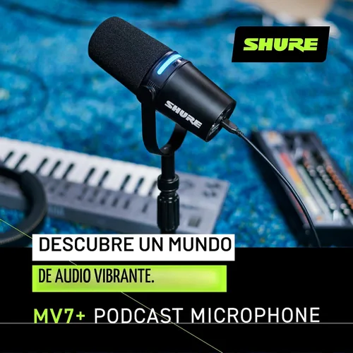 Miniatura 6 de Shure MV7+ - Micrófono dinámico para podcast con soporte, certificado OBS, audio mejorado, panel LED, salidas USB-C y XLR, modo de nivel automático