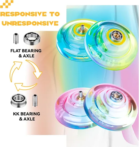 Miniatura 3 de MAGICYOYO Responsive Yoyo Professional K2 Crystal, Yo yo de doble propósito para niños y jugadores avanzados, yoyos degradados de plástico con 12