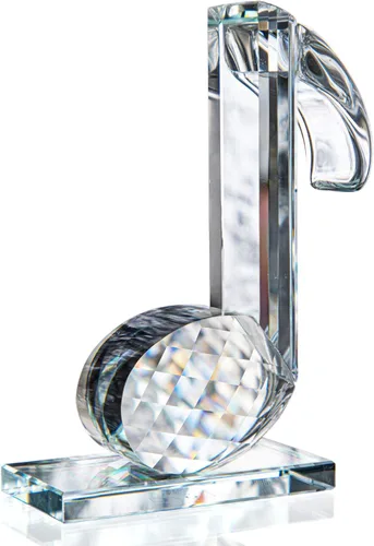 QFkris Figurillas de Corchea de Cristal de 5'' de Altura Coleccionables Escultura Musical de Vidrio Estatua para Hogar Piano Guitarra Regalos