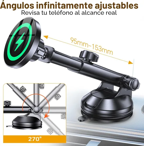 Miniatura 6 de Coolpow para Soporte de Coche con Cargador MagSafe【Imán Ultra】Soportes Magnéticos para Teléfono para tu Cargador