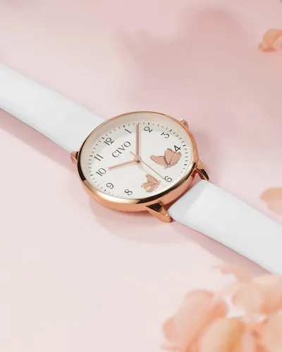 Miniatura 2 de CIVO Reloj de pulsera para mujer, correa de cuero, analógico, de cuarzo, impermeable, de moda, simple, fácil de leer, con exquisito dial de mariposa