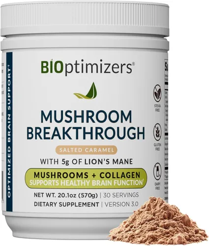 Miniatura 10 de BIOptimizers Café de Setas Alternativo – Bebida de Chocolate – Mane de León, Chaga, Reishi + Péptidos de Colágeno para Enfoque, Energía y Salud