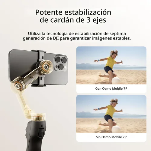 Miniatura 3 de DJI Osmo Mobile 7P Bundle, estabilizador de cardán para iPhone, Android, seguimiento nativo, iluminación, cardán de teléfono de 3 ejes, barra