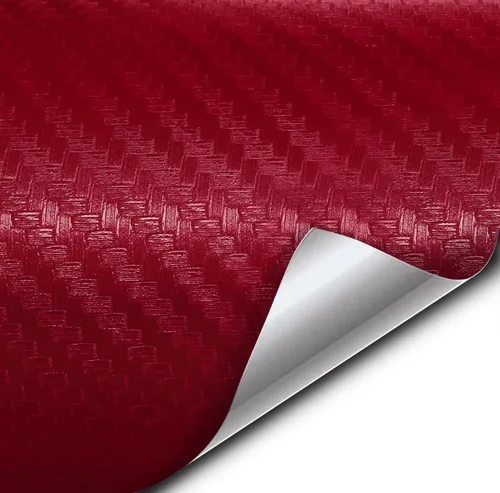 Rollo para envolver de vinilo con fibra de carbón seca color borgoña con tecnología de liberación de aire, de XViViD XPO, Burgundy