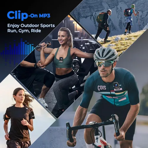 Miniatura 7 de Reproductor MP3 de 64 GB con clip y Bluetooth 5.3, altavoz incorporado, pantalla táctil HD de 2", radio FM, grabadora de voz, reproductor de música