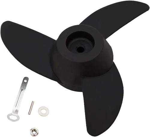 Hélices Motor fueraborda eléctrico para motores de arrastre de 55 libras, 62 libras, 86 libras, accesorios de montaje/barco 3 cuchillas (negro)