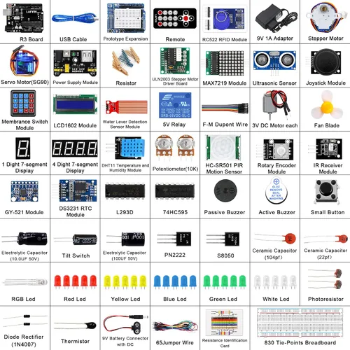 Miniatura 2 de LAFVIN Kit de inicio definitivo con placa R3 Mega2560 Mega328 Nano Compatible con Arduino IDE con tutorial