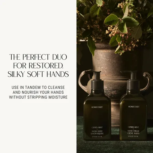 Miniatura 3 de Homecourt Crema de manos de albahaca mandarina (12 onzas líquidas), dermatológicamente probada, no grasa, humectante, formulada con extracto de flor