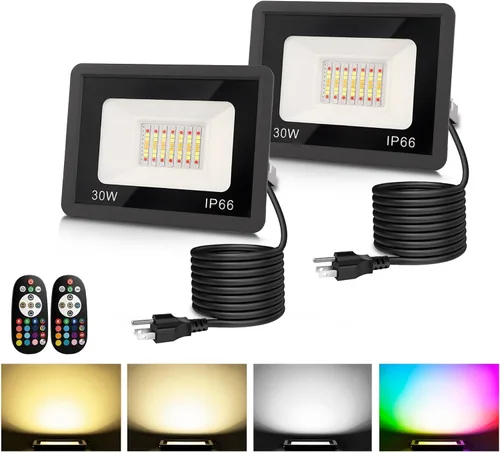 Miniatura 13 de L LOHAS LED Luz de Inundación LED RGB para Exteriores, 25W Luces de Fiesta DIY que Cambian de Color con Control Remoto, Luz de Patio