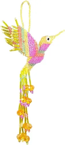 Miniatura 20 de Mia Jewel Shop - Figurina colgante decorativa de colibrí Figuras de pájaros para decoración del hogar Adorno de vidrio checo con cuentas