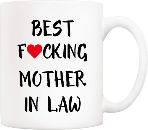 5Aup Regalos de Navidad para el día de la madre, taza de café divertida para suegra de parte del yerno, tazas de 11 onzas para la mejor suegra