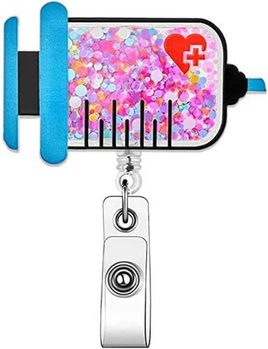 Miniatura 10 de Scrub Life - Soporte para carrete de insignia, azul marino, retráctil, para enfermeras, lindo y divertido clip para insignia, RN LVN LPN CNA