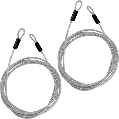 Miniatura 9 de 10FT 5mm Stainless Steel Security Cable with Hooks, Steel Coated Braided Double Loop Flexible Wire Rope for Bicycles, Luggage, Gates & Outdoor
