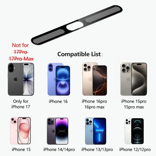 Miniatura 7 de Cubierta antipolvo para altavoz para iPhone 17/16 Pro Max, 16 Pro, 15 Pro, 15 Pro Max, protector de altavoz para iPhone, cubierta adhesiva