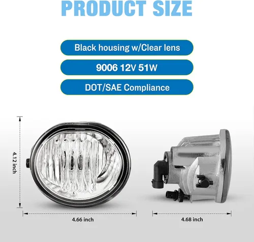Miniatura 5 de Luces antiniebla aptas para Toyota Matrix 2003-2008 (no compatible con 07-08 Matrix XRS), Pontiac Vibe 2003-2008 Conjunto de luz antiniebla 2 piezas