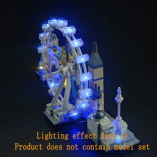 Miniatura 6 de GEAMENT Kit de luces de versión mejorada para arquitectura London Skyline Collection compatible con el modelo de ladrillos de construcción Lego