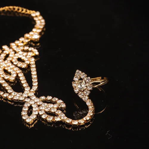 Miniatura 5 de Xerling Joyas de mano de diamantes de imitación de oro para mujer, pulseras de anillo de dedo, cadena esclava, arnés de mano, pulseras para niñas