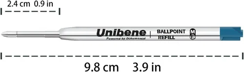 Miniatura 5 de Unibene Parker - Paquete de 12 repuestos compatibles con bolígrafo, punta media de 0.039 pulgadas, 6 negros y 6 azules, tinta alemana reemplazable