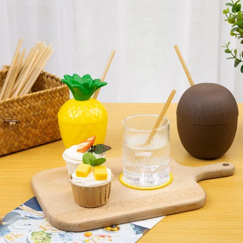 Miniatura 9 de HANSGO - Pajitas de caña de azúcar, 200 pajitas desechables para bebidas frías y calientes, café, cóctel, jugo, ideal para fiestas en la playa, 200