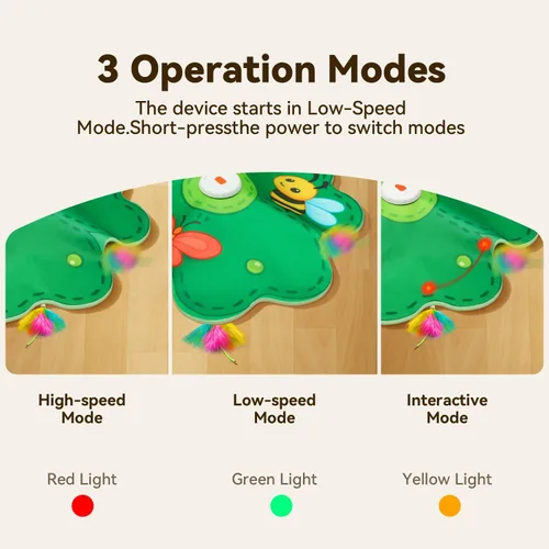 Miniatura 3 de FEELNEEDY Juguetes recargables para gatos, juego interactivo de escondite 2 en 1, juguete de gato con punto LED rojo móvil, plumas ocultas, juguetes