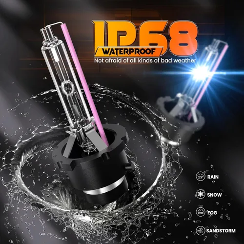 Miniatura 7 de CAR ROVER D2S/D2C/D2R Bombilla de repuesto de faro de xenón de 10000K 35W con base de soportes metálicos para luces de cabeza de coche de 12V
